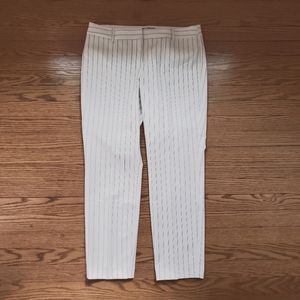 White Pinstripe Ankle Pant